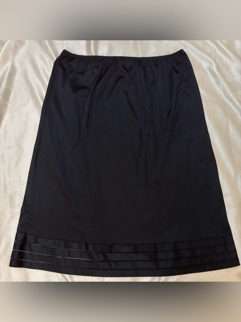 Vintage Plus-Size Sans Souci Lingerie Black Half Slip / Petticoat Skirt - 2XL
